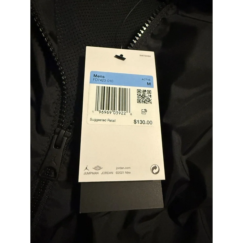 Nike Air Jordan Flight MVP Men's Size Medium Full Zip Black Jacket FD7423-010 - Picture 8 of 8